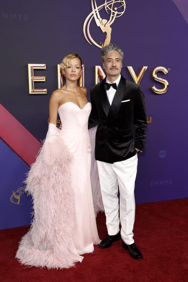 Rita Ora and Taika Waititi attend the 76th Primetime Emmy Awards at Peacock Theater on September 15, 2024 in Los Angeles, California.