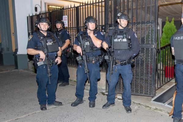 More police presence in NYC is seen by the Tribeca Synagogue, as fighting breaks out between Isreael and the Palestinias.