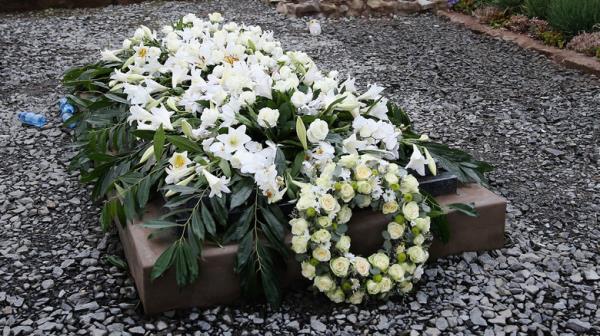 Nelson Mandela's flower-covered grave