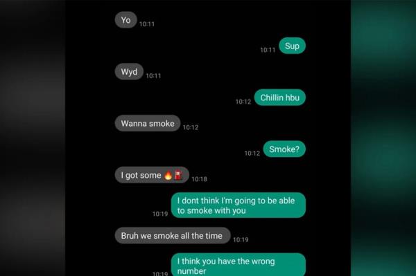 A Gulfport, Mississippi, police officer was texted by the wrong person about getting together to "smoke." (Gulfport Police Department Facebook)